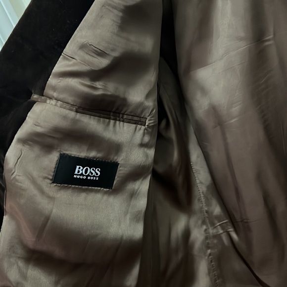 Hugo Boss Velvet Brown Lined Classic Blazer Size Large - Picture 6 of 11